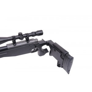 WELL модель снайперской винтовки MB08D Spring (с прицелом и сошками) Черная